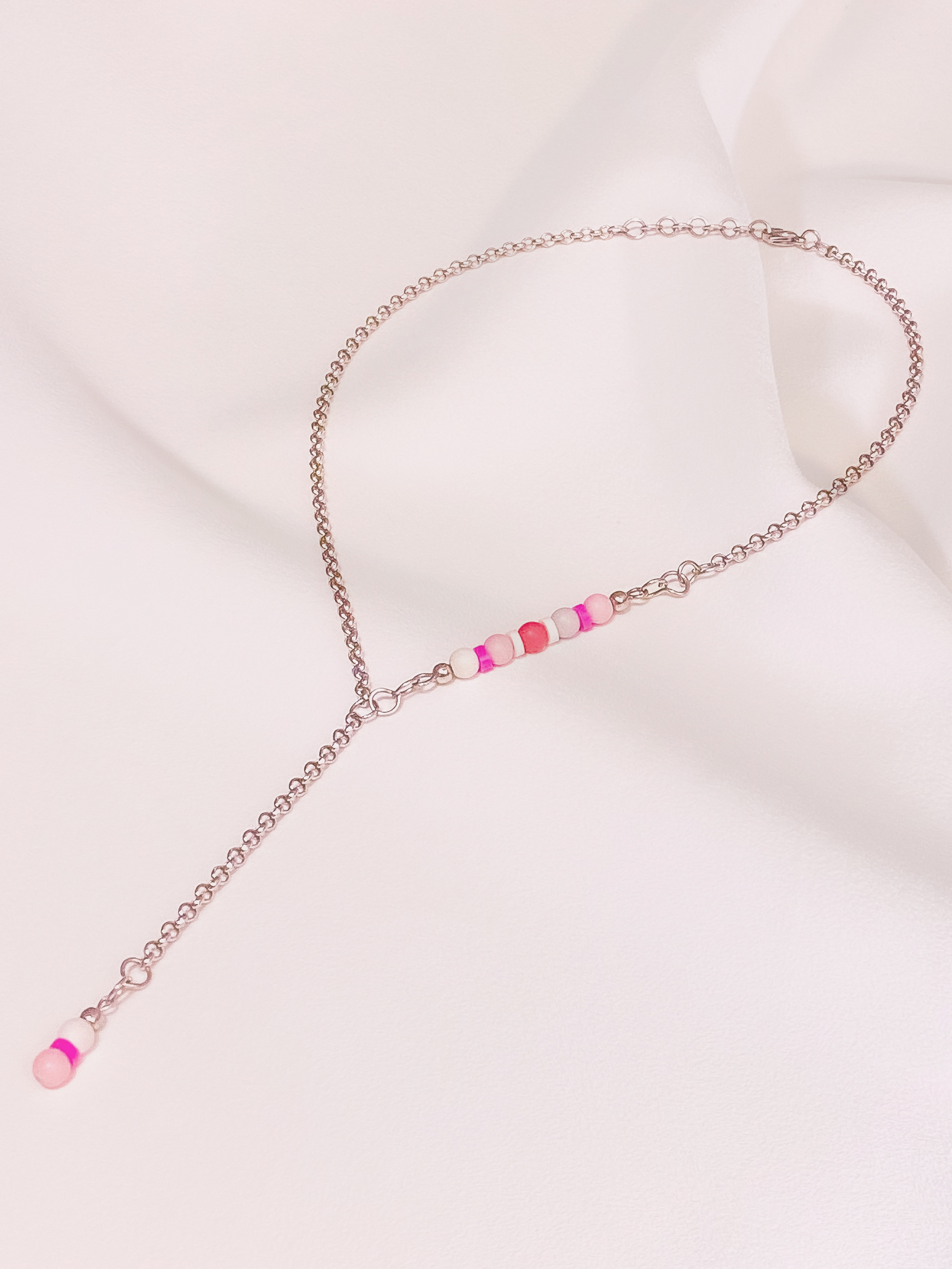 Pink Rainbow necklace with pendant/via