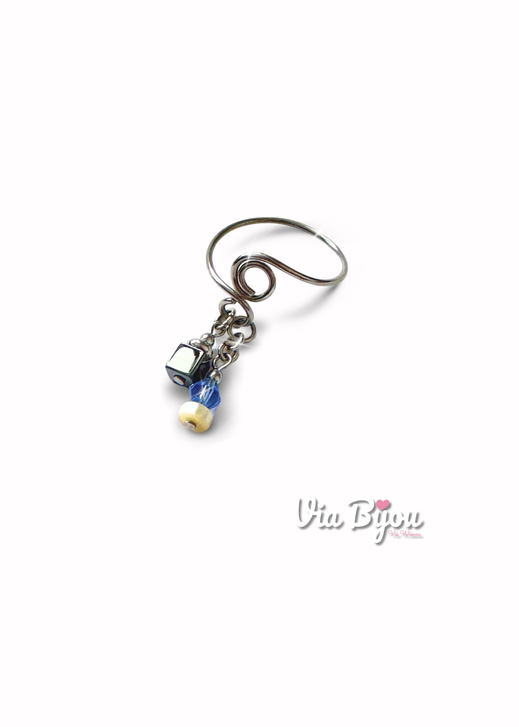 Expander ring with spiral and pendants/ PRO